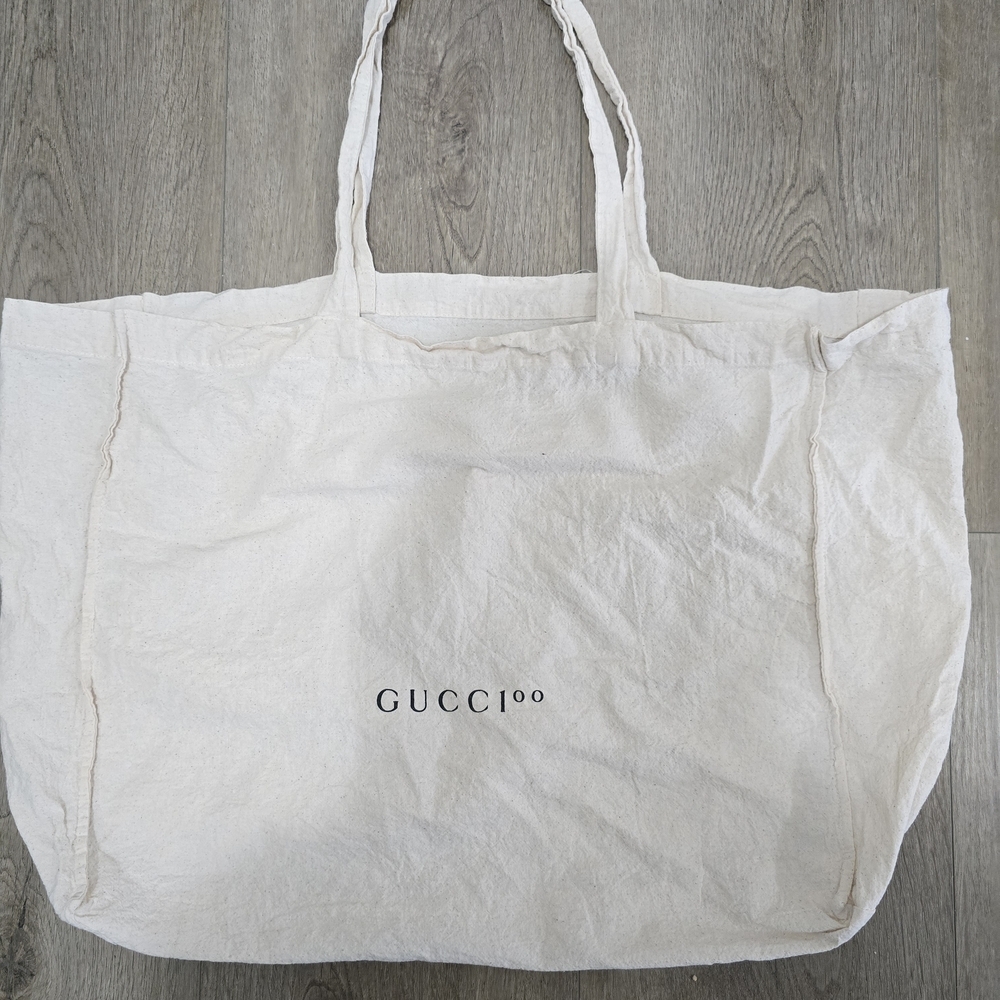 GUCCI Canvas Tote Bag in Natural Cream